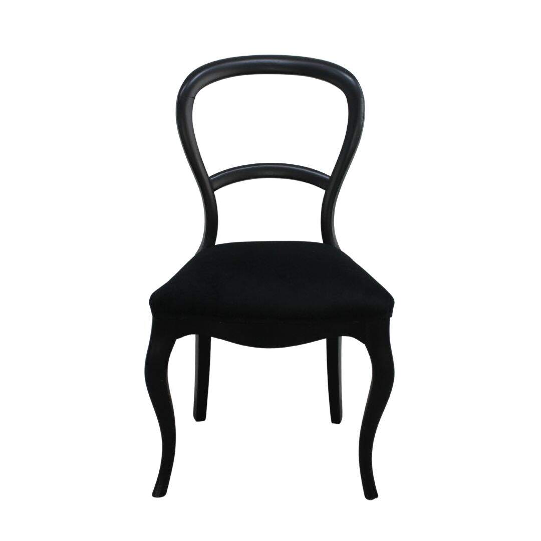 Petite black on black boudoir chair