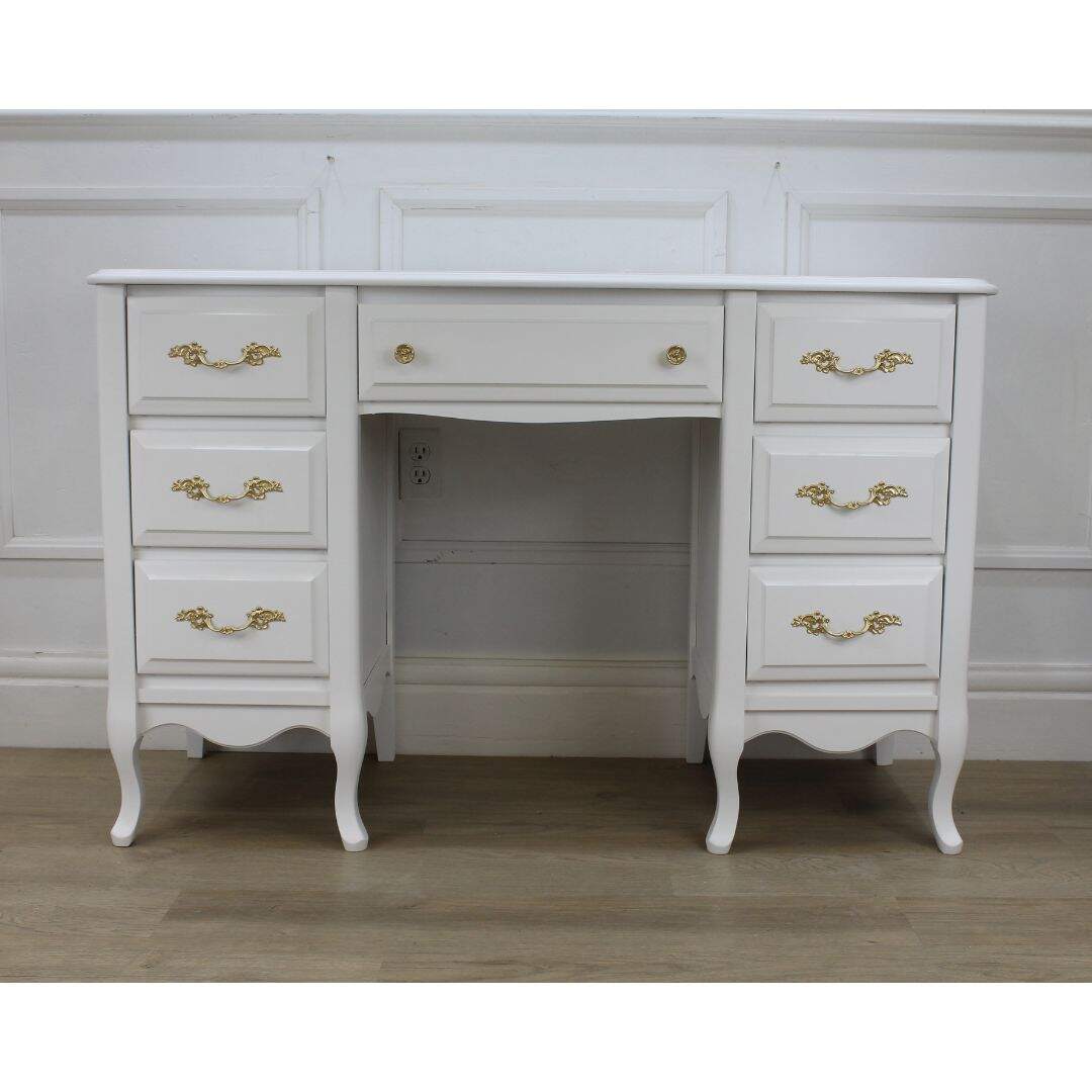 french provincial 7 drawer desk
