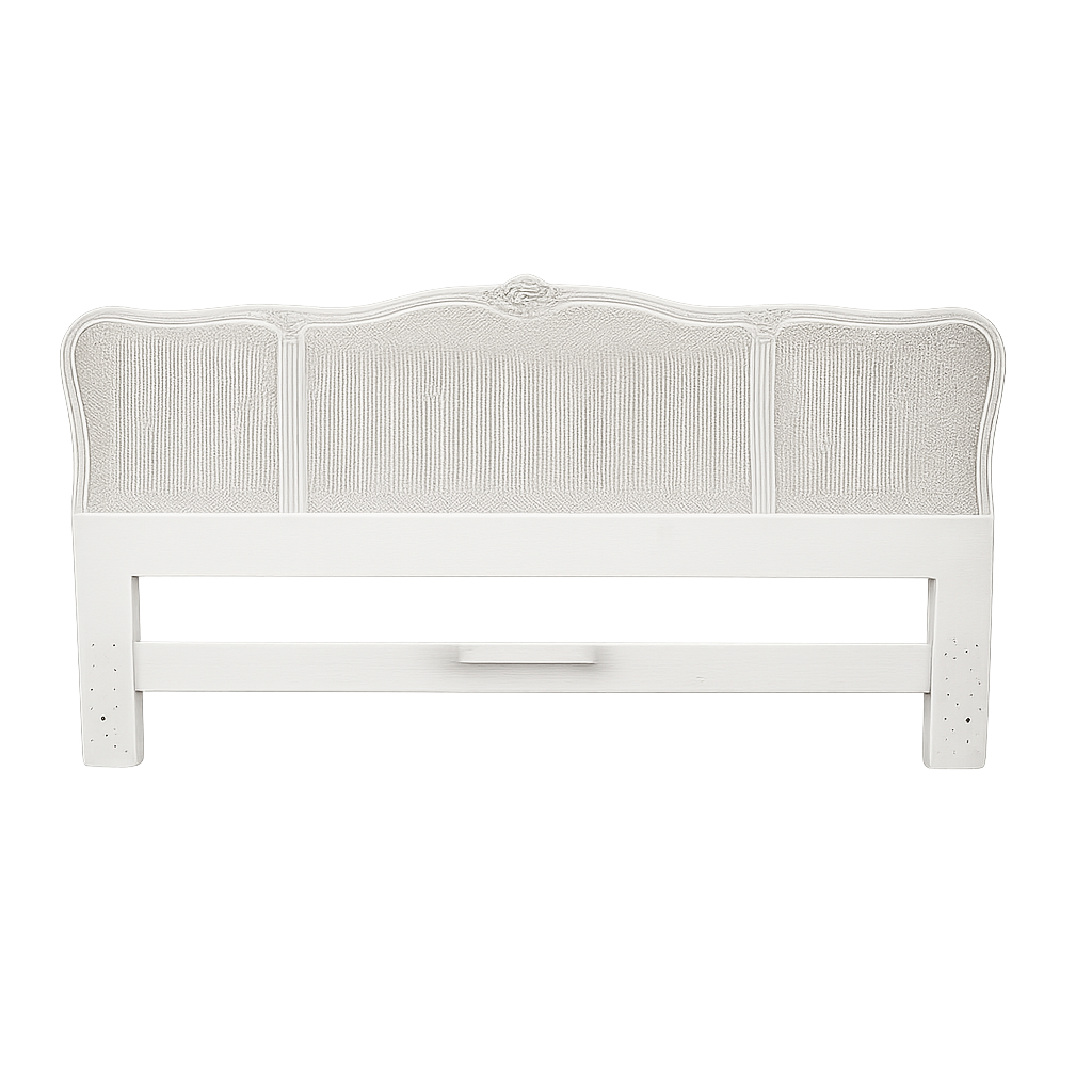 King headboard with caning, unfinished