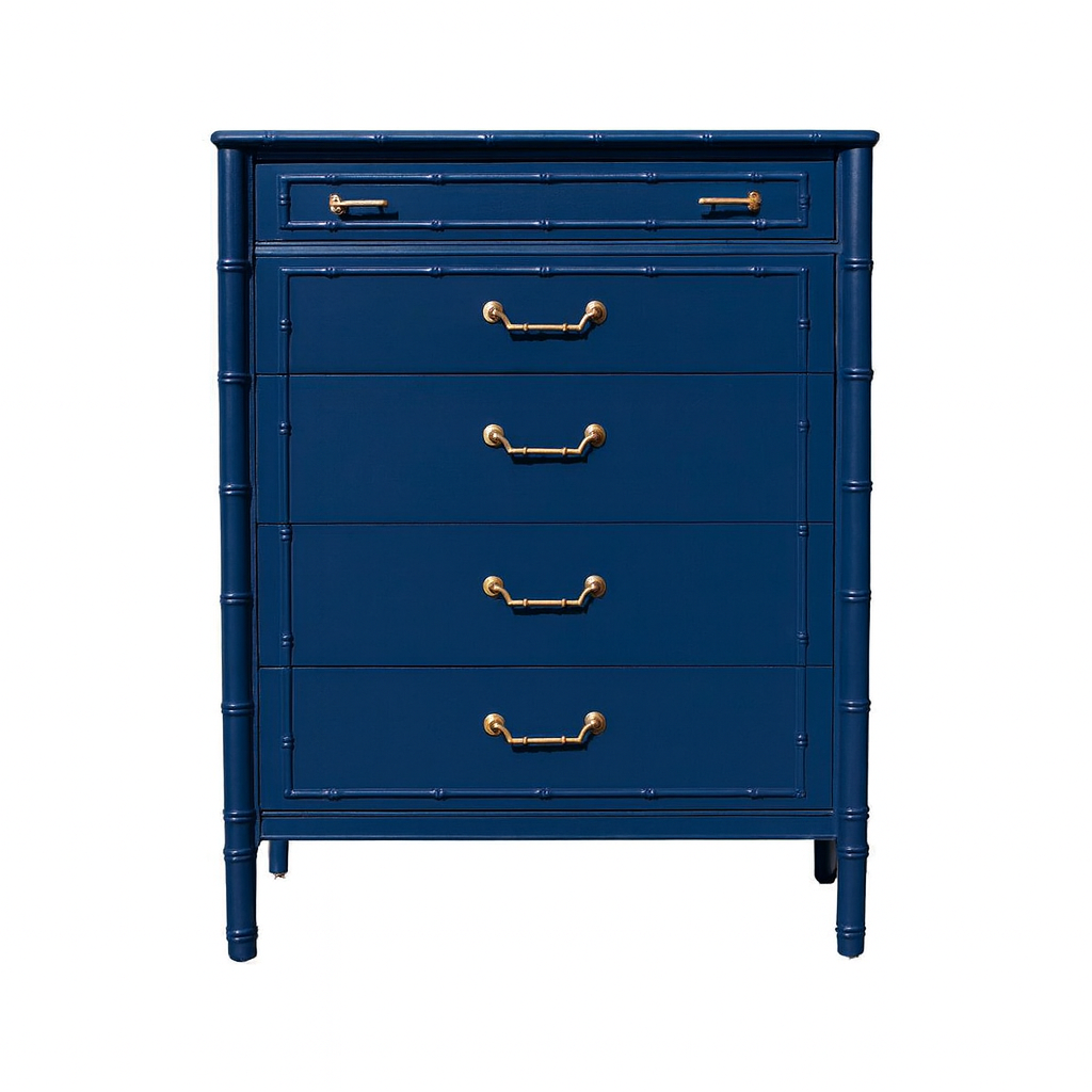 Faux bamboo highboy dresser, unfinished