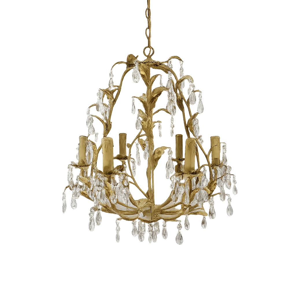 Cream and gold leafy chandelier