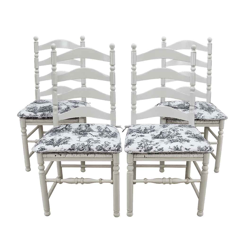 Set of 4 ladder back chairs