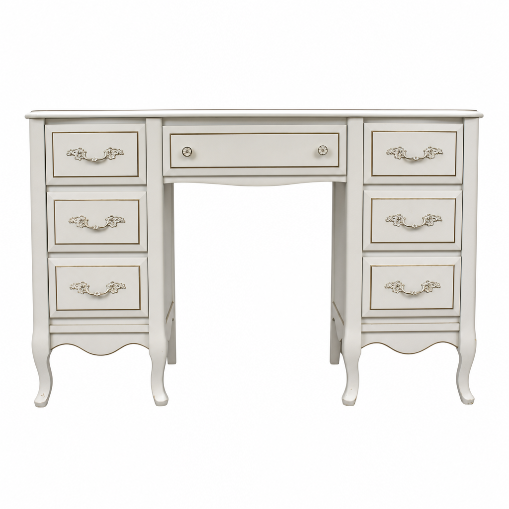 French provincial 7 drawer desk