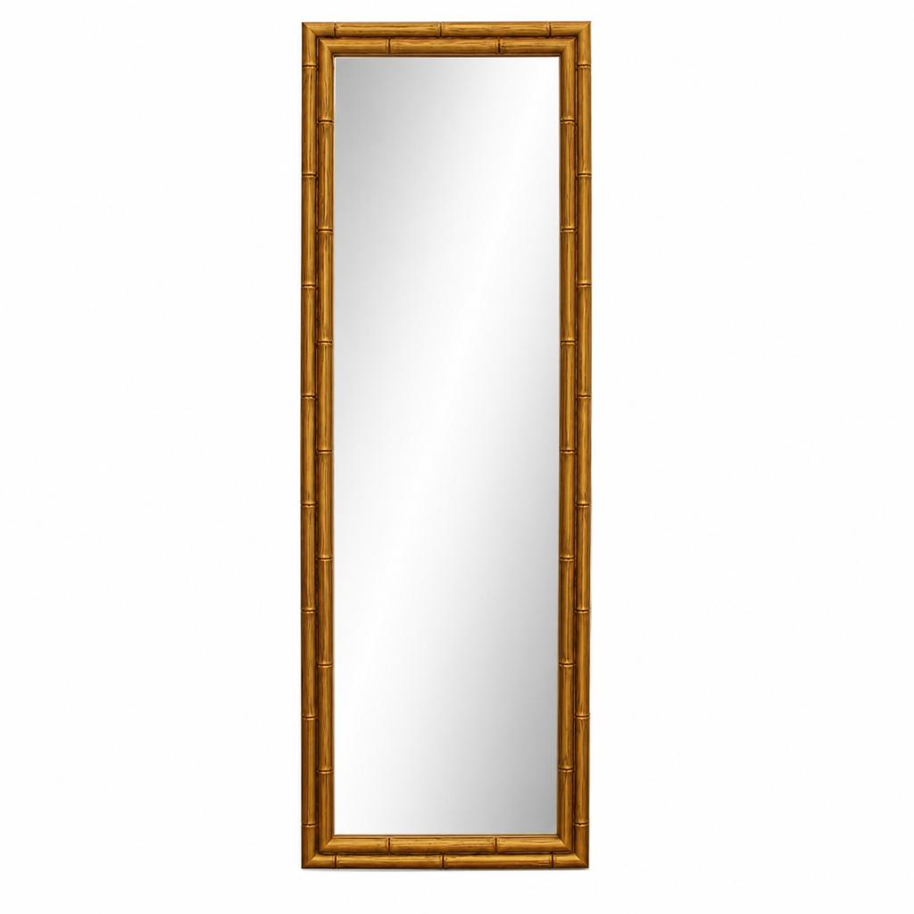 gold faux bamboo mirror