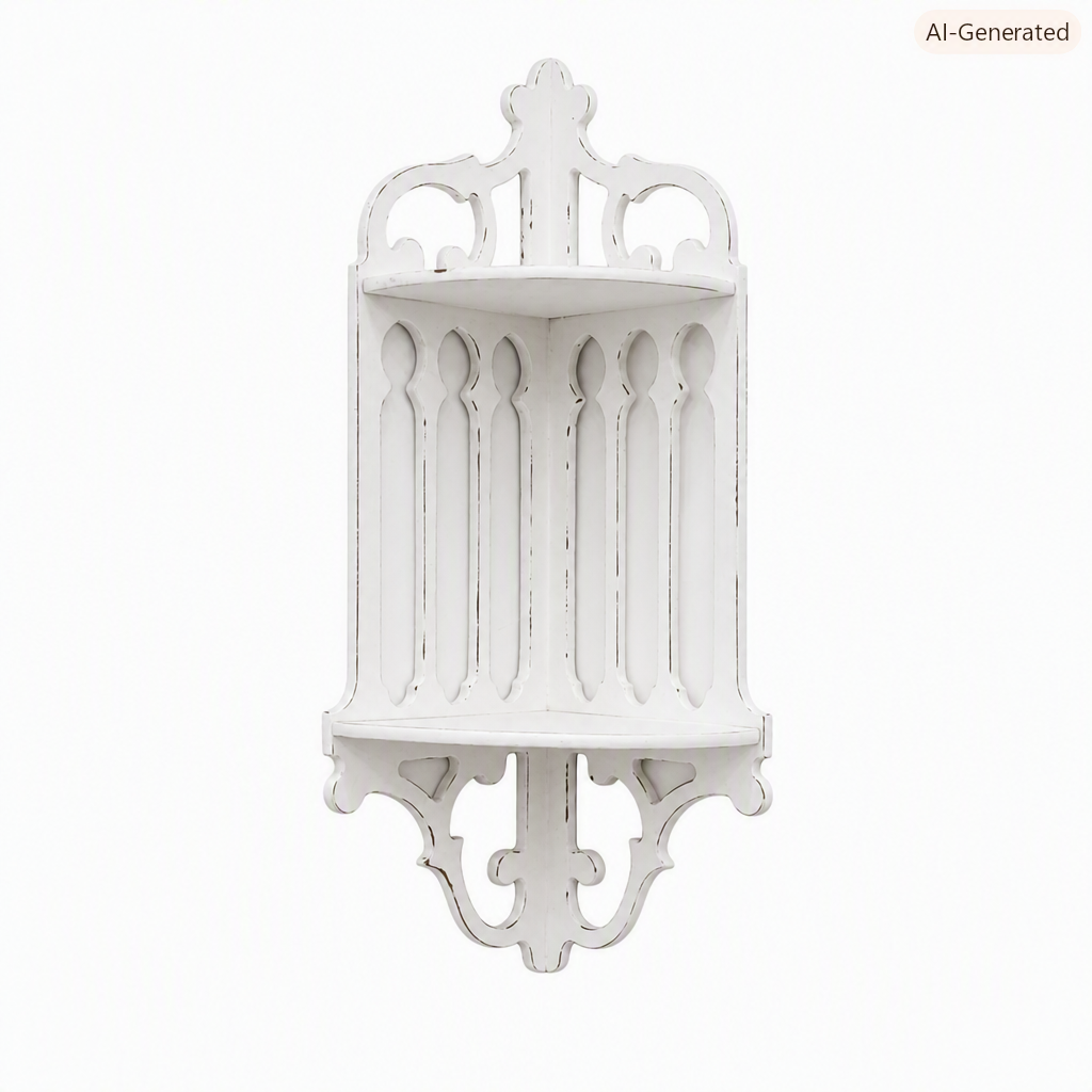 Wooden wall mount corner shelf