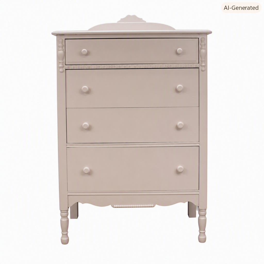 Pale pink highboy dresser