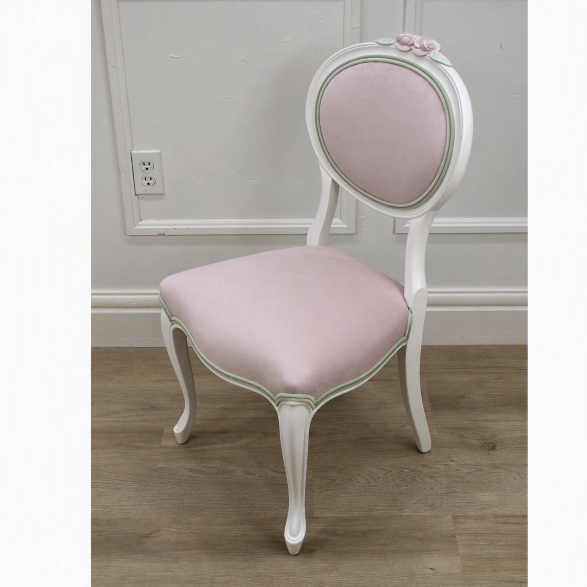 Pink and green boudoir chair