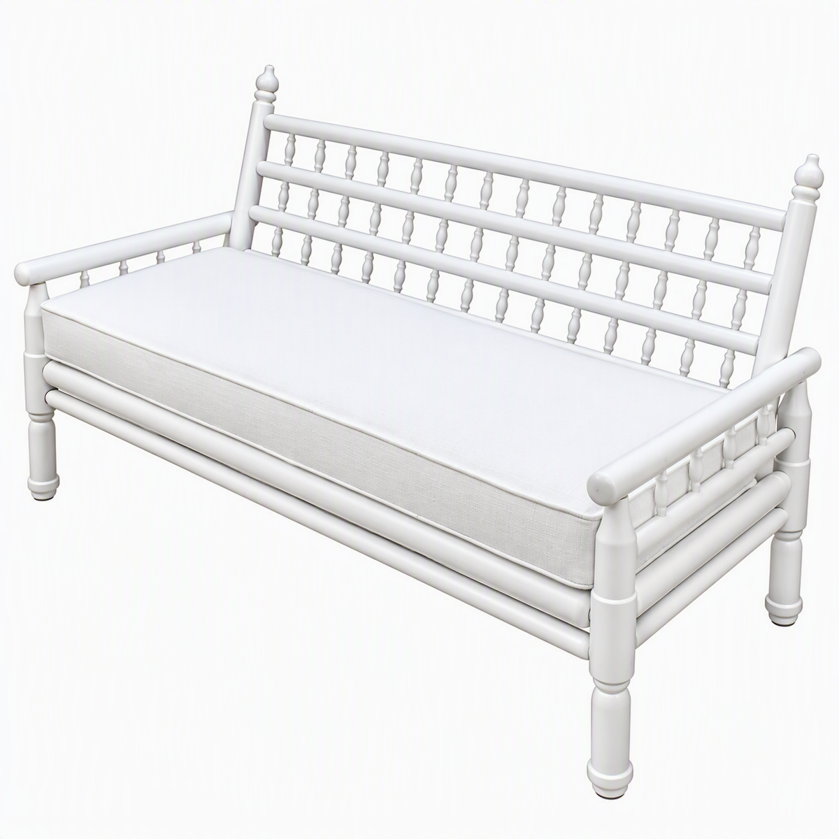 Bamboo loveseat with seat cushion