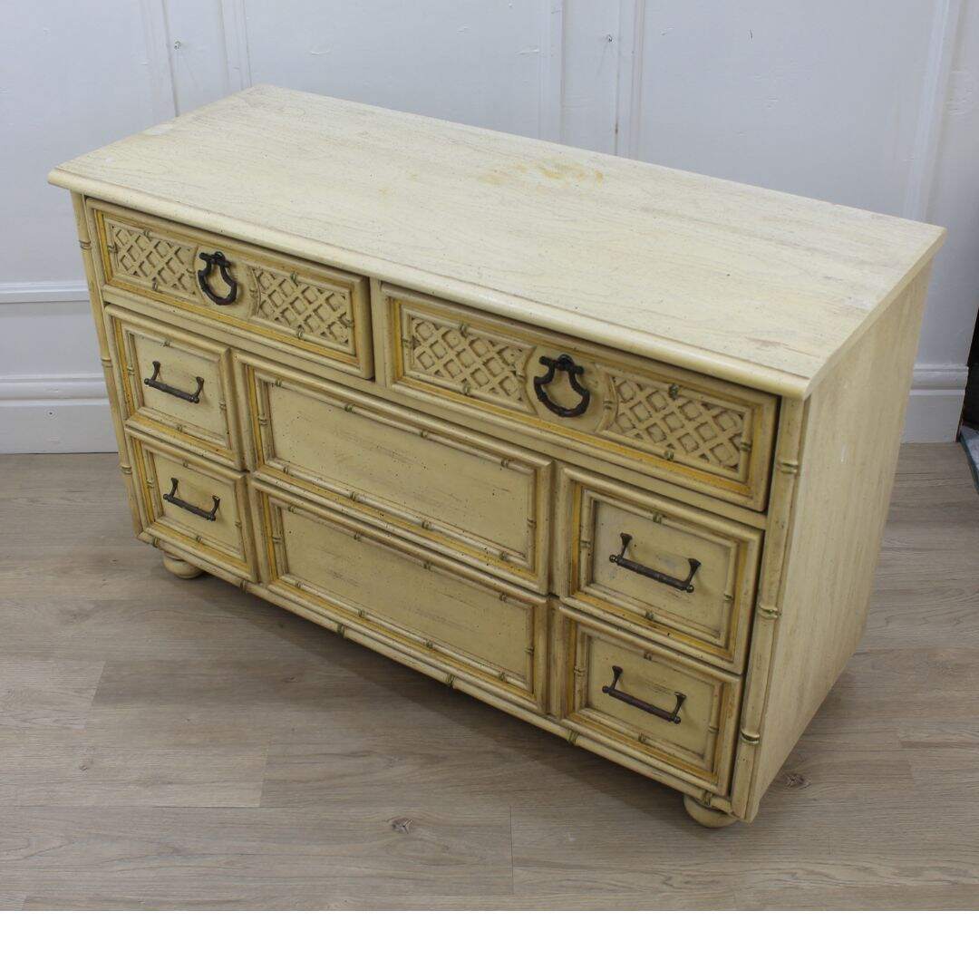 Faux bamboo dresser, unfinished