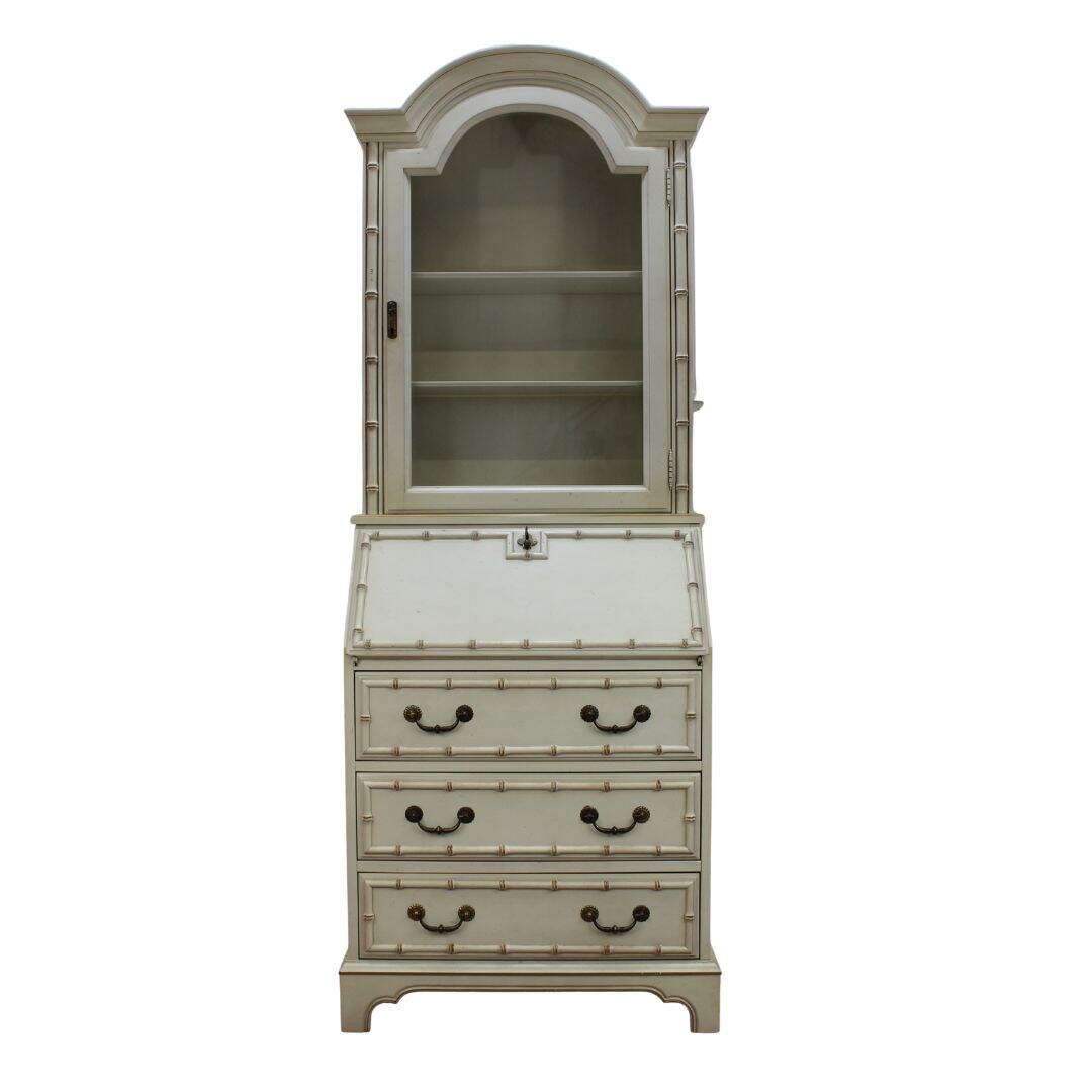 Faux bamboo secretary cabinet, unpainted