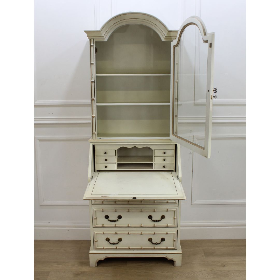 Faux bamboo secretary cabinet, unpainted