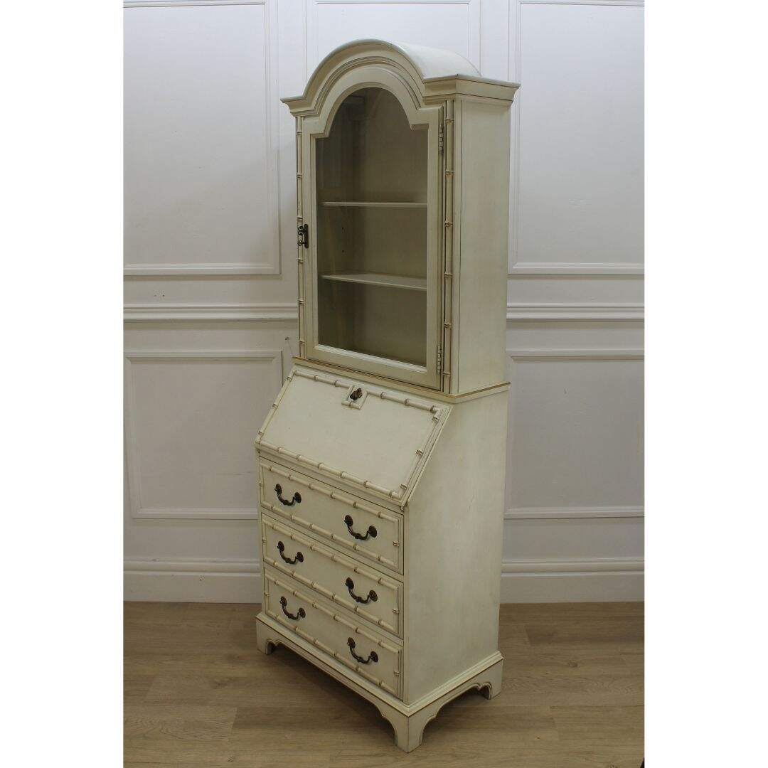 Faux bamboo secretary cabinet, unpainted