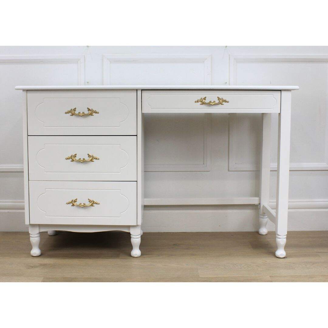 French provincial 4 drawer desk