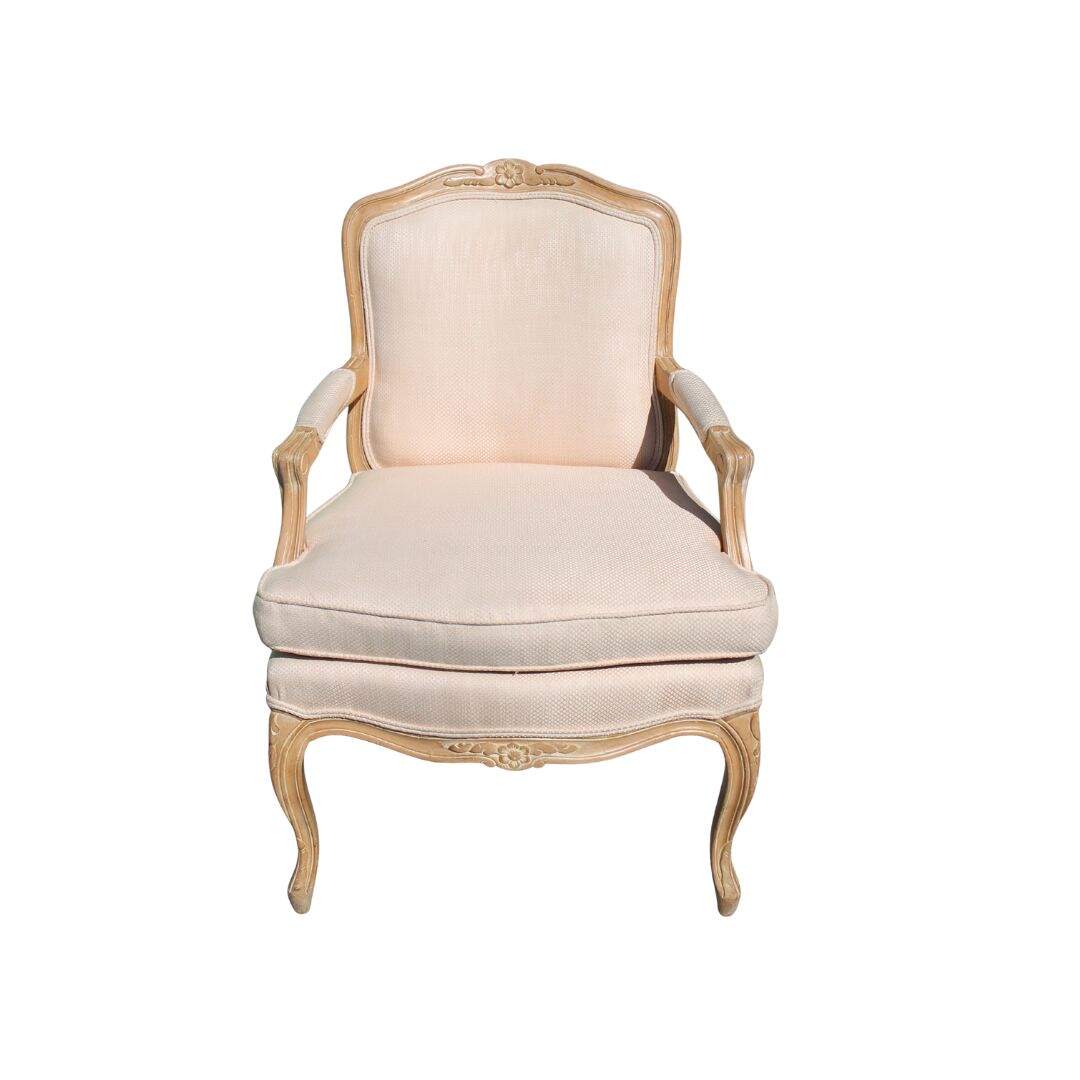 french provincial chair with seat cushion, unfinished