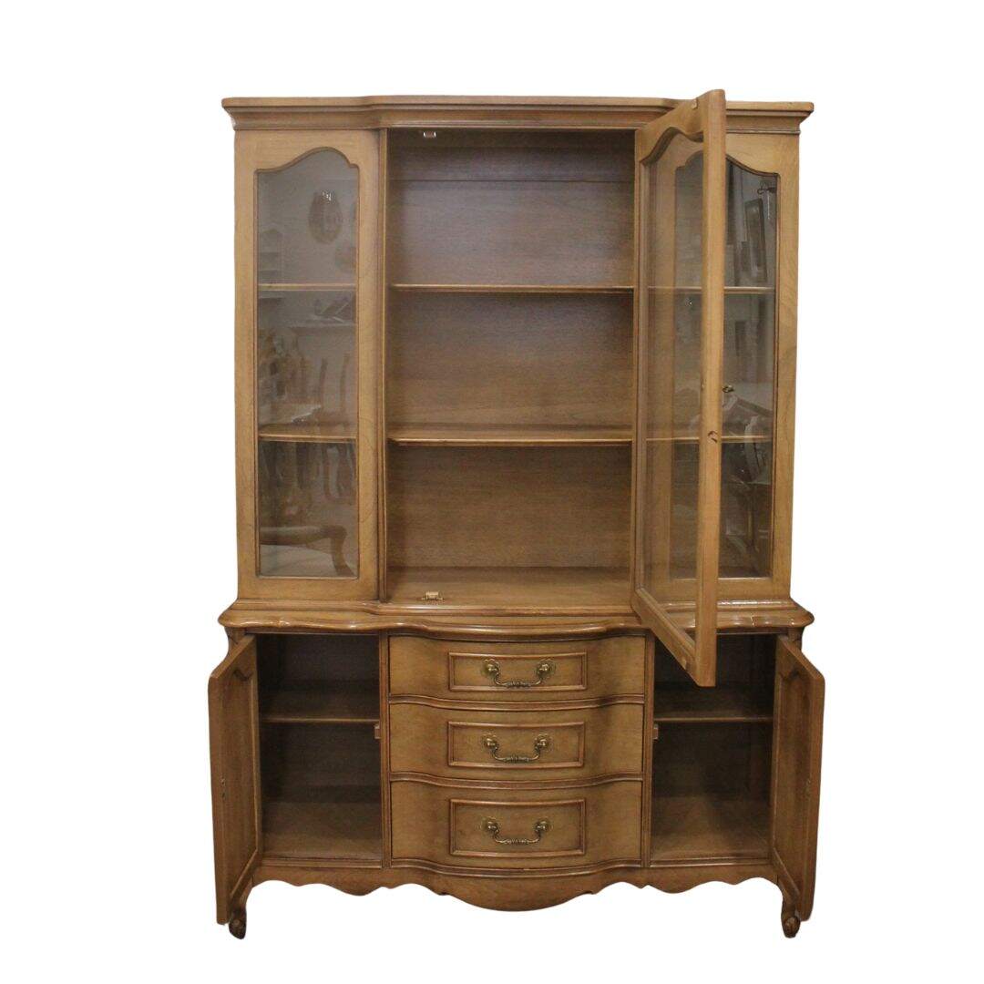 french provincial china cabinet, unpainted