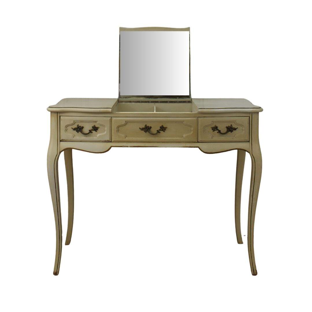 french provincial flip top vanity, unpainted