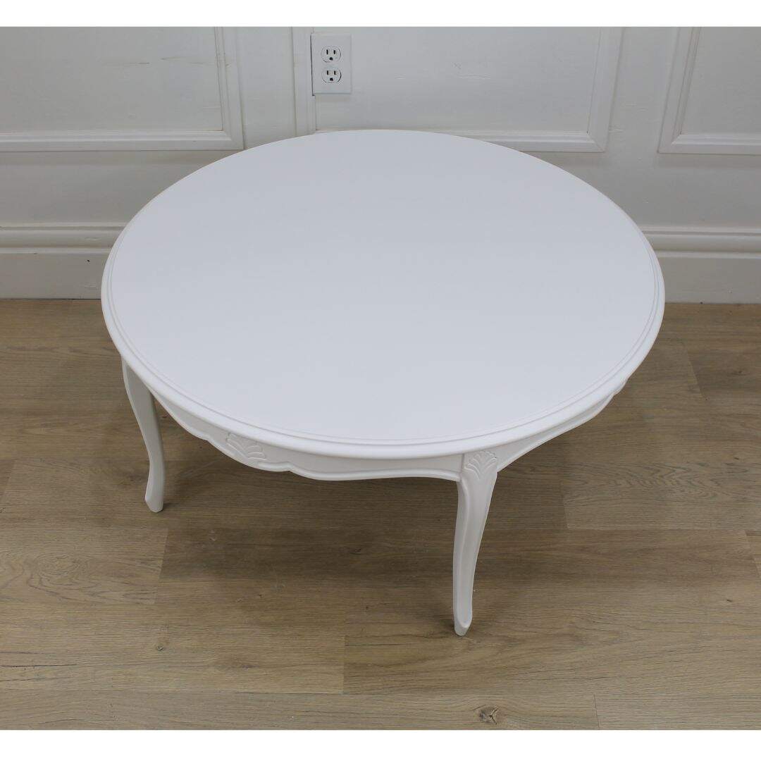 small round French provincial coffee table