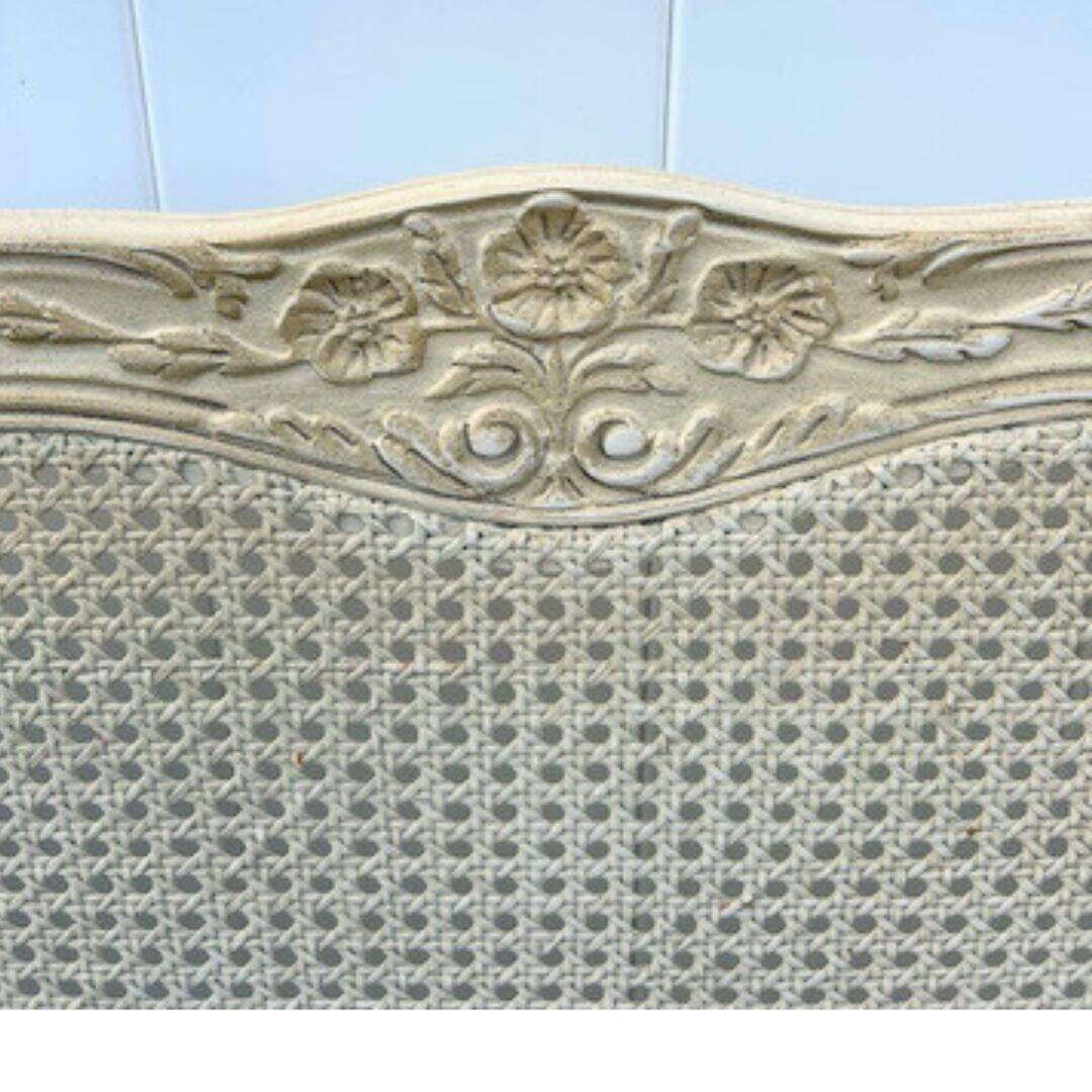 King headboard with caning, unfinished