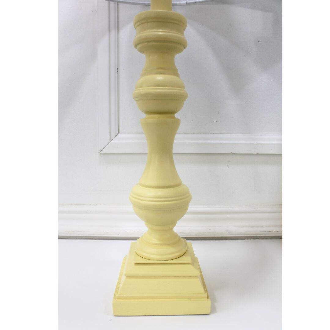 Pair yellow lamps with white shades