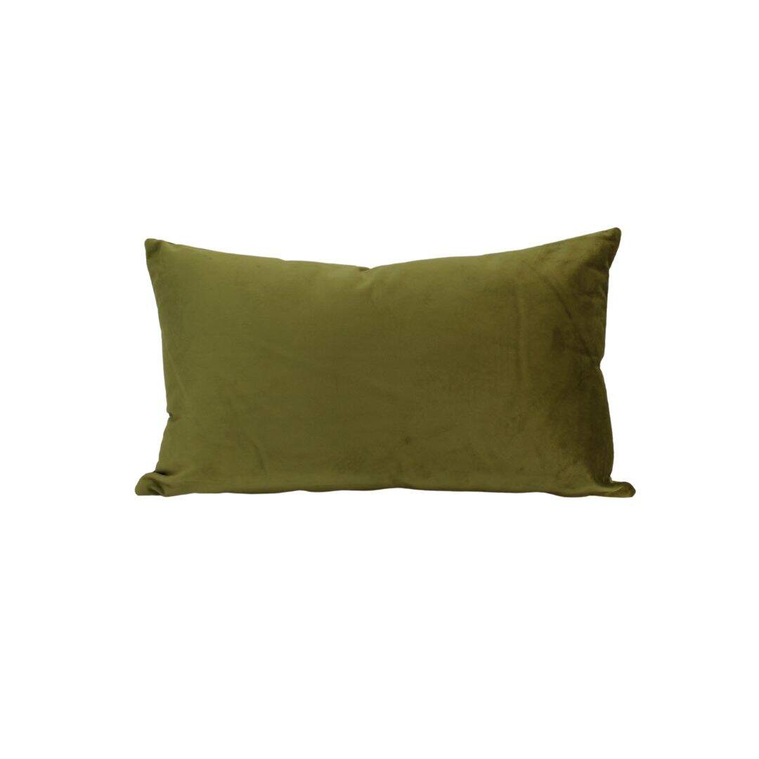 Rectangular mid tone green throw pillow