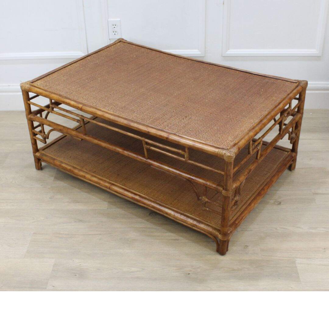 bamboo and rattan coffee table