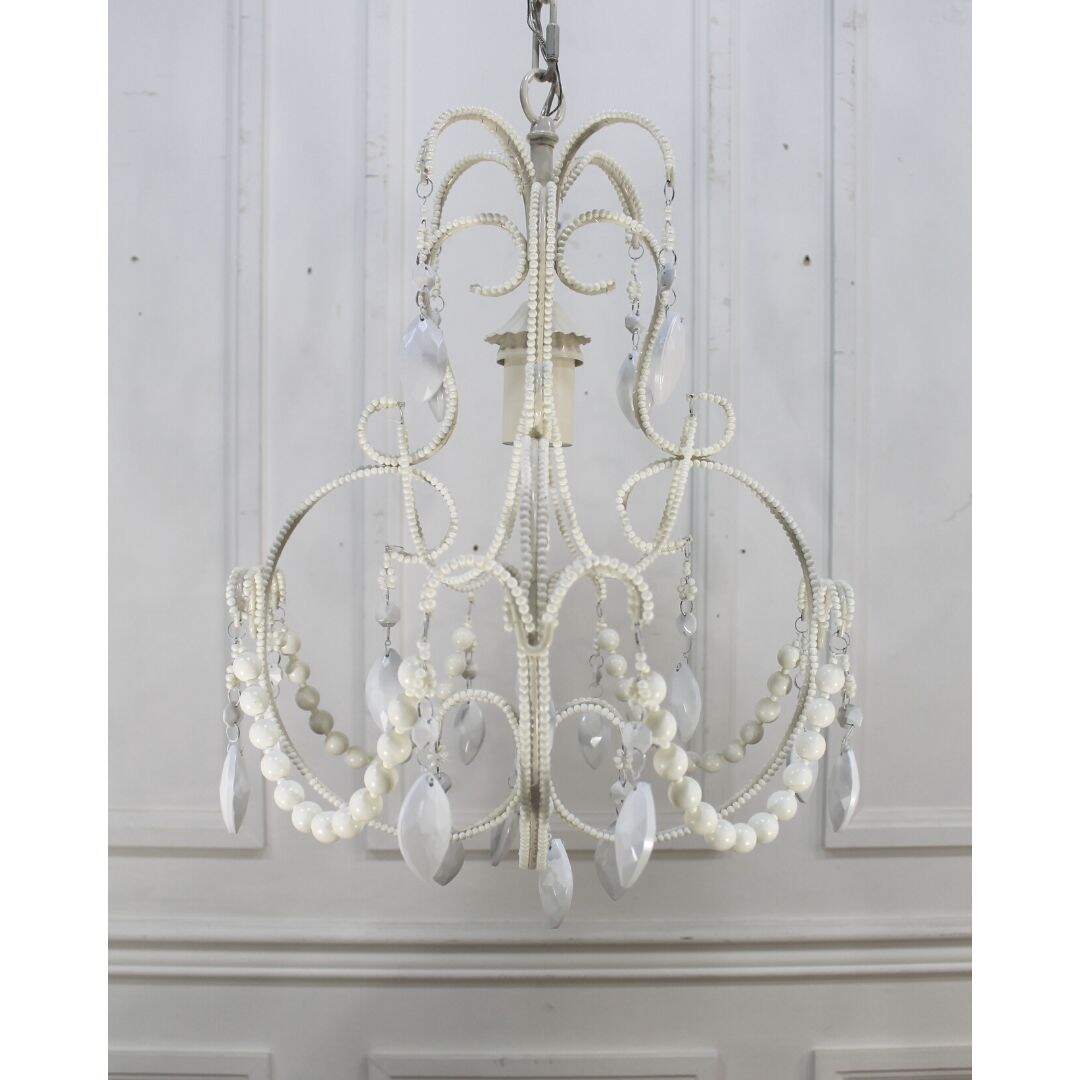 beaded cream and white chandelier