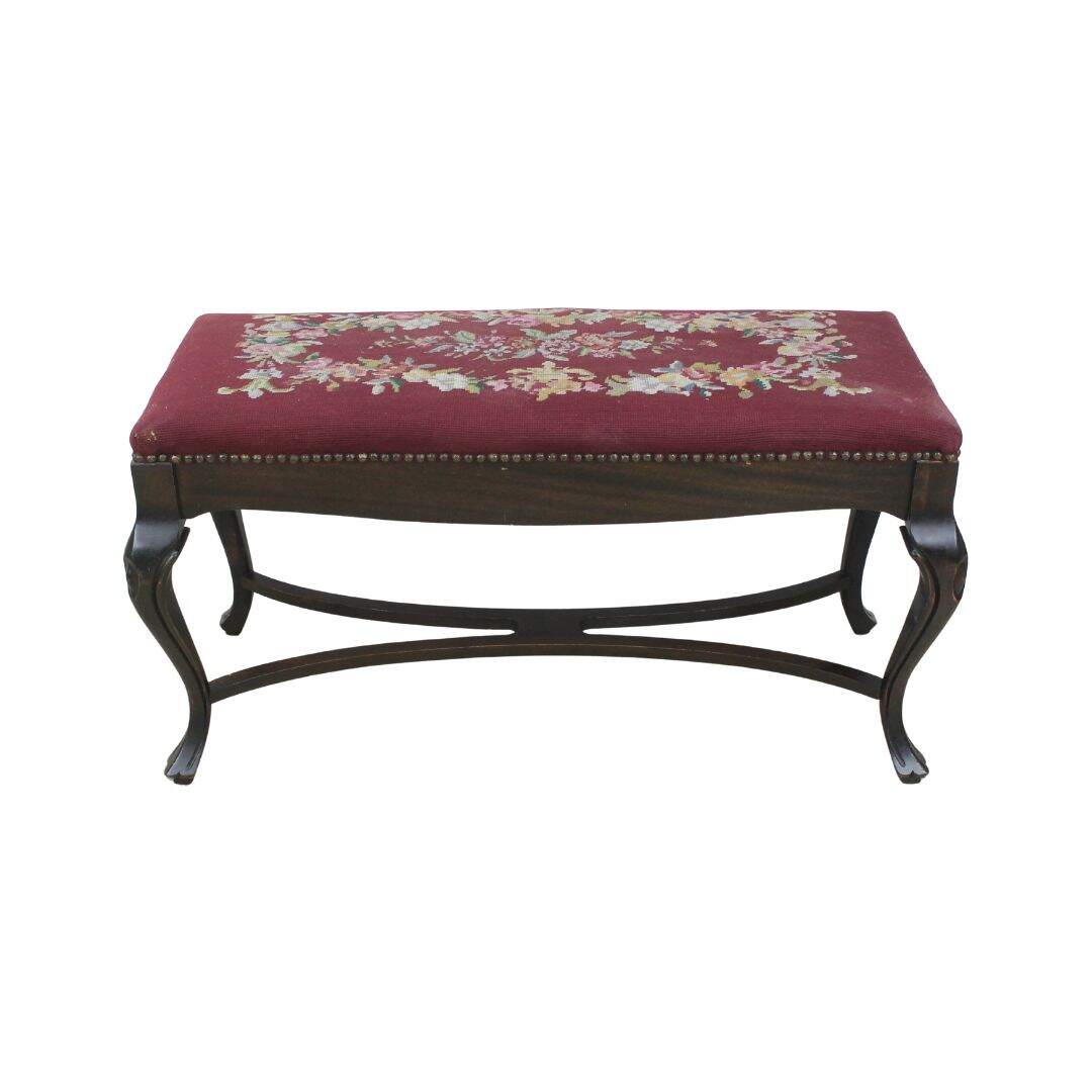 Bench with needlepoint, unfinished