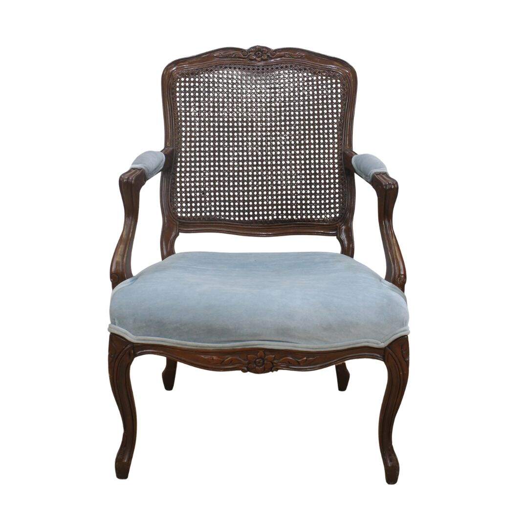 bergere chair with caned back