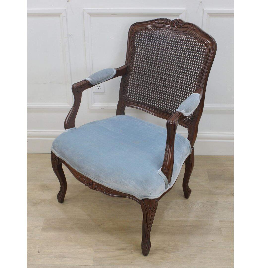 bergere chair with caned back