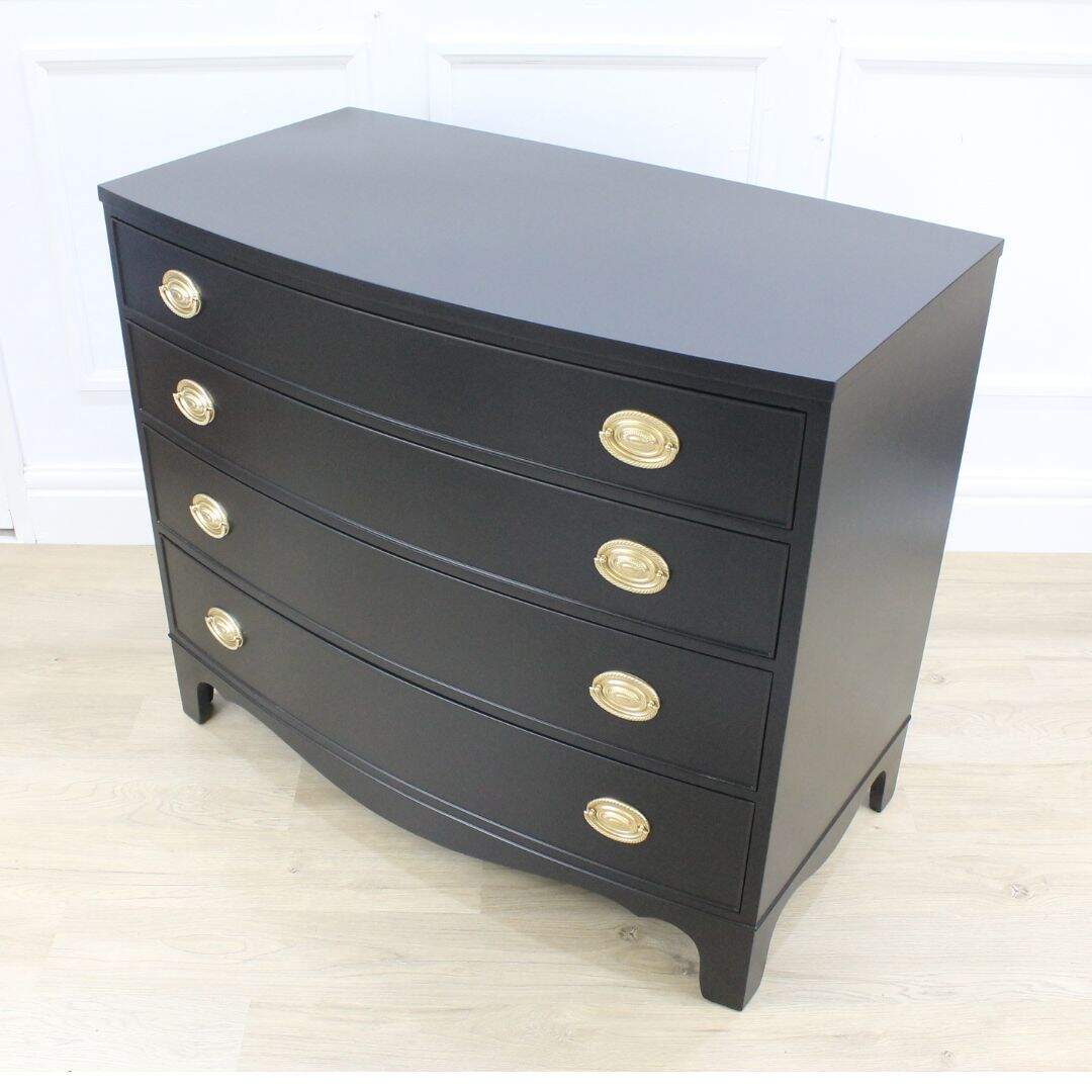 Black bow front dresser