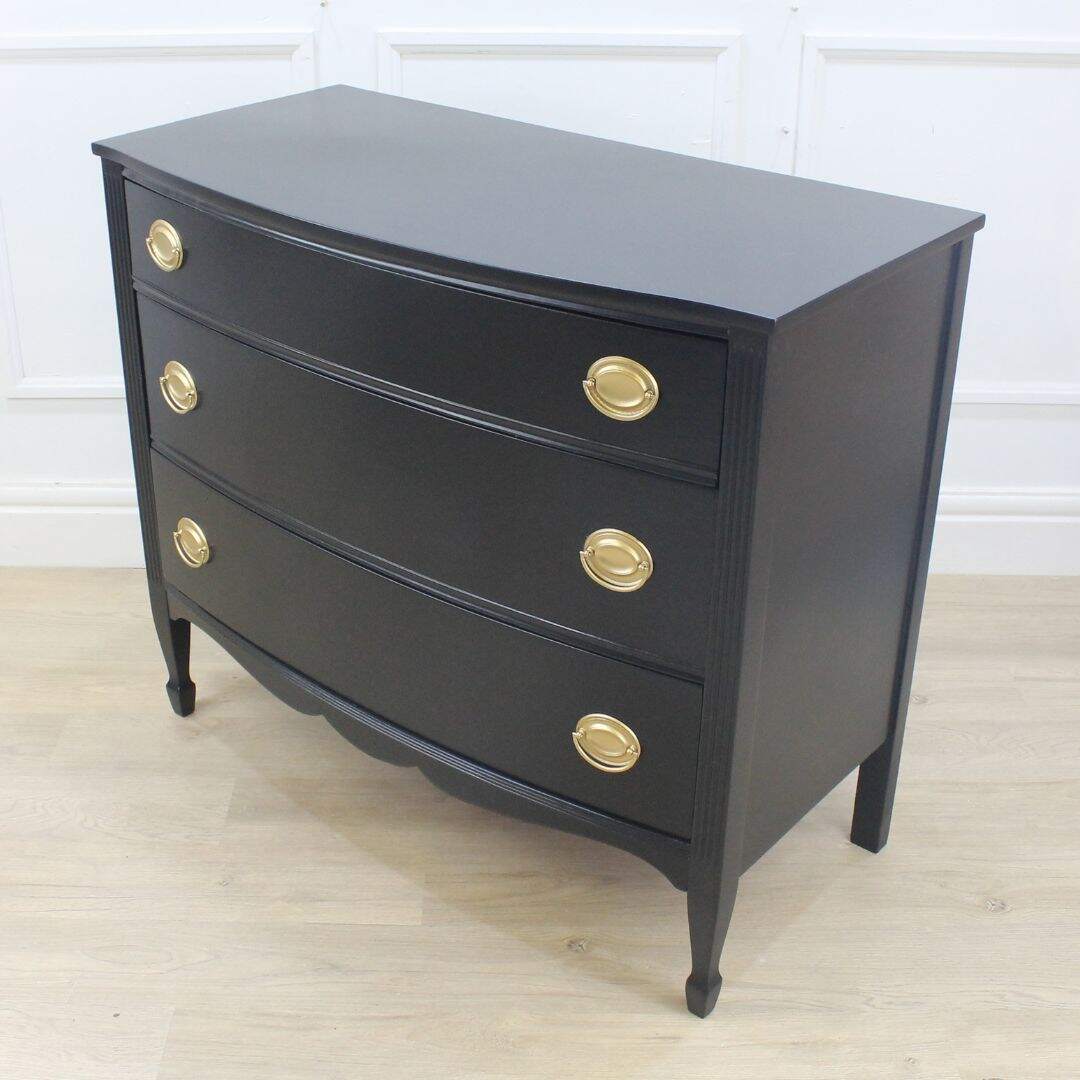Black bow front dresser