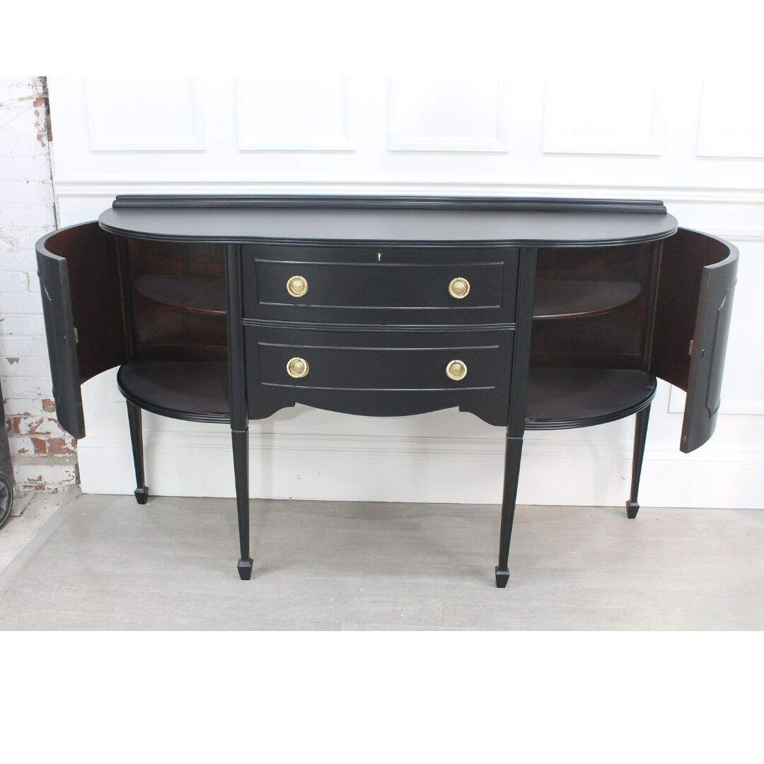 Black buffet with curved sides