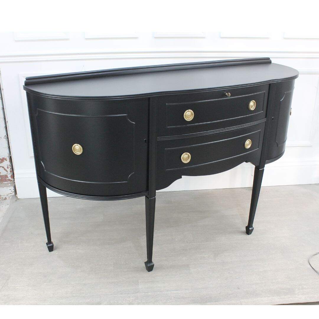 Black buffet with curved sides