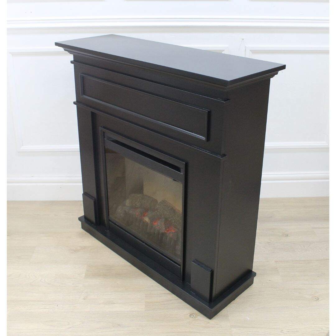 Black electric fireplace