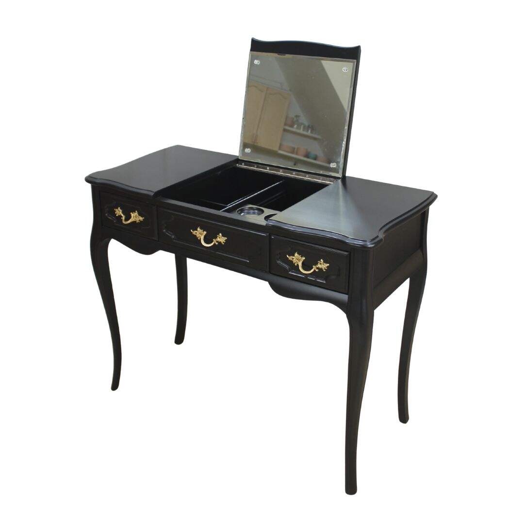 Black flip top vanity