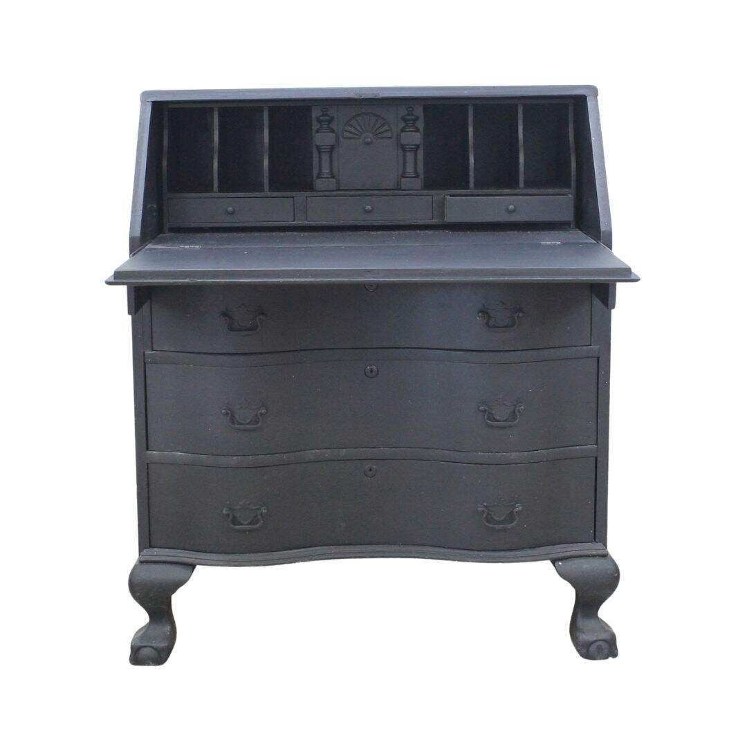 black secretary desk, unpainted