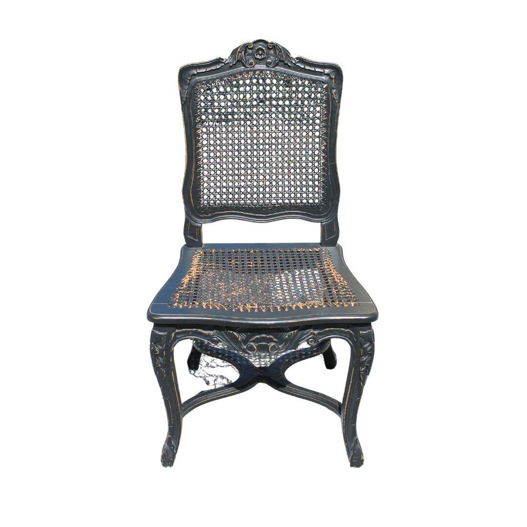 black french chair with caning