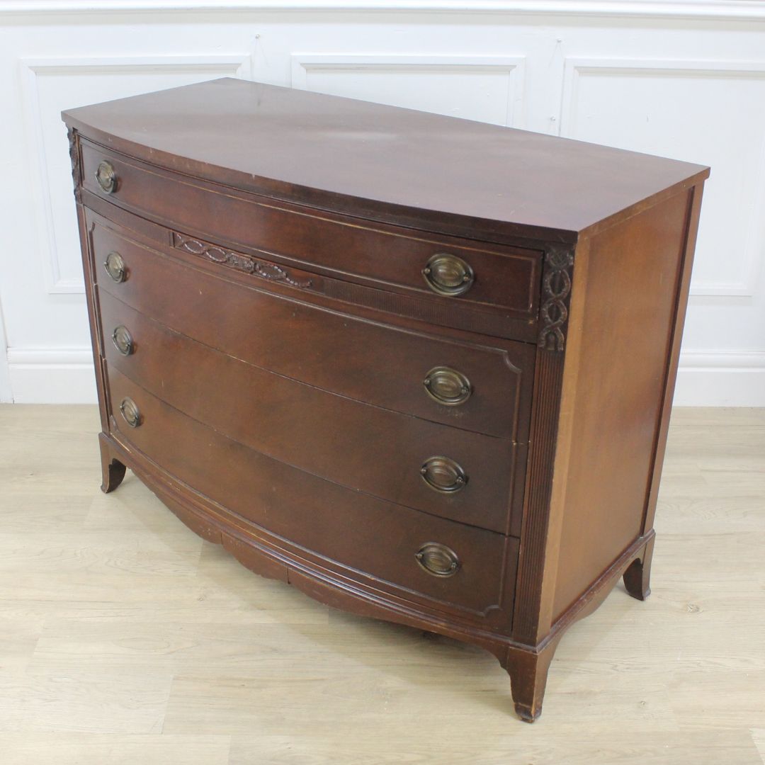 bow front dresser, unpainted