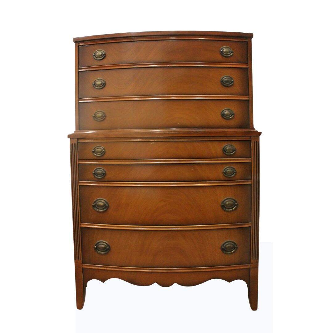 bow front highboy dresser, unpainted