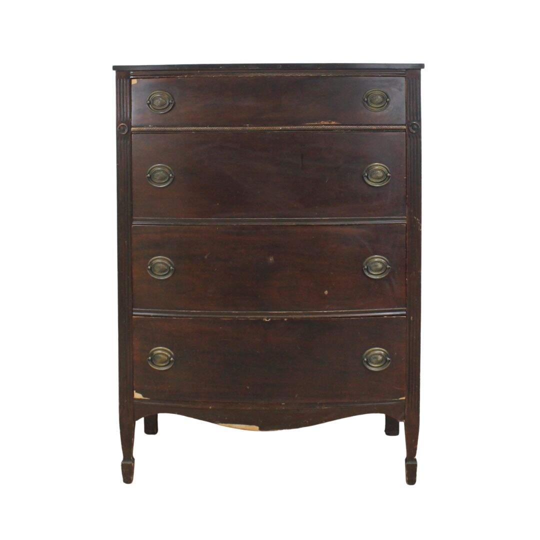 bowfront highboy dresser, unpainted