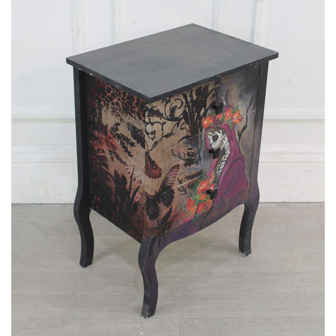 Day of the dead hand painted night table