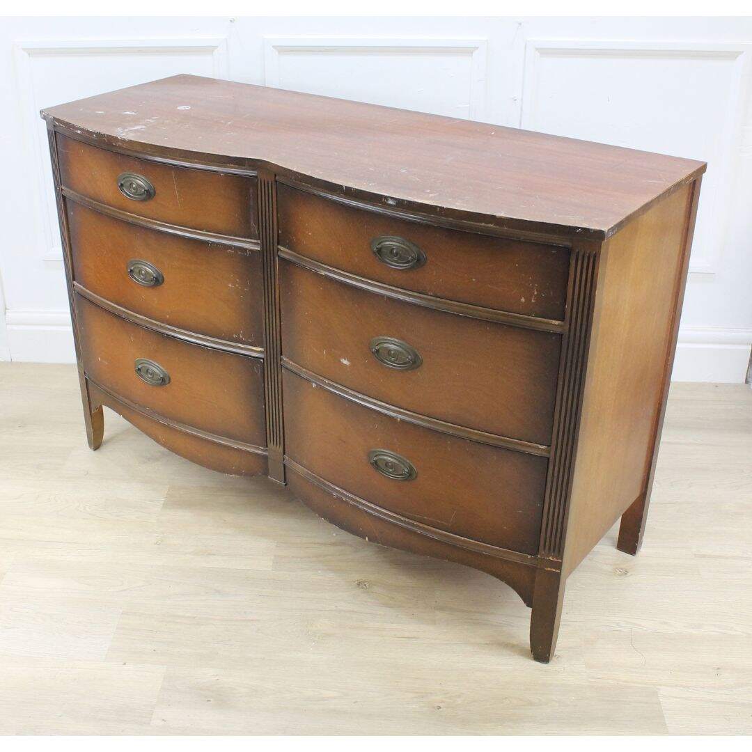 double bow front dresser, unpainted