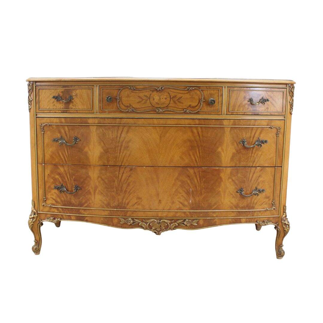 dresser with split matched veneer, unpainted