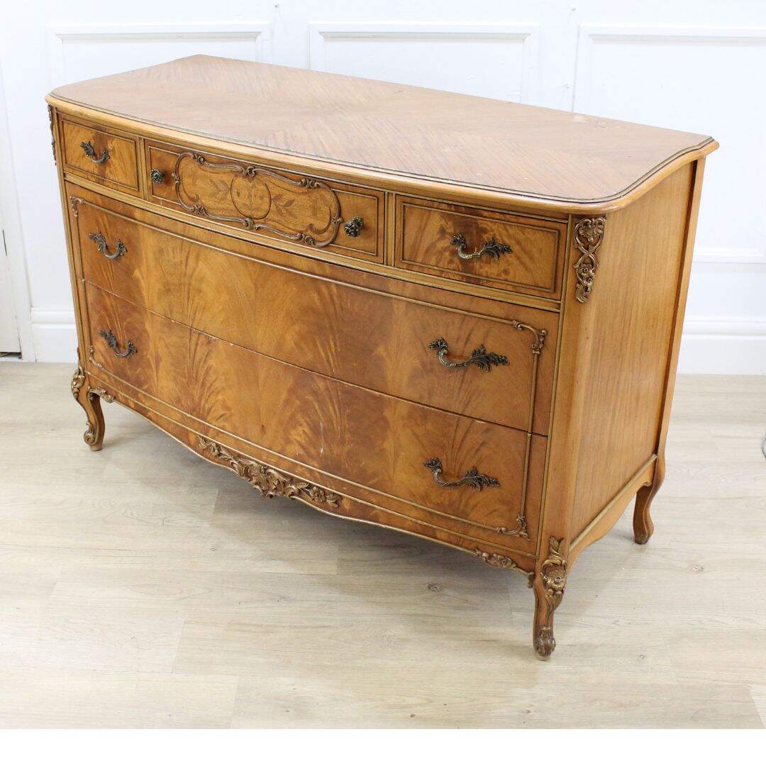 dresser with split matched veneer, unpainted