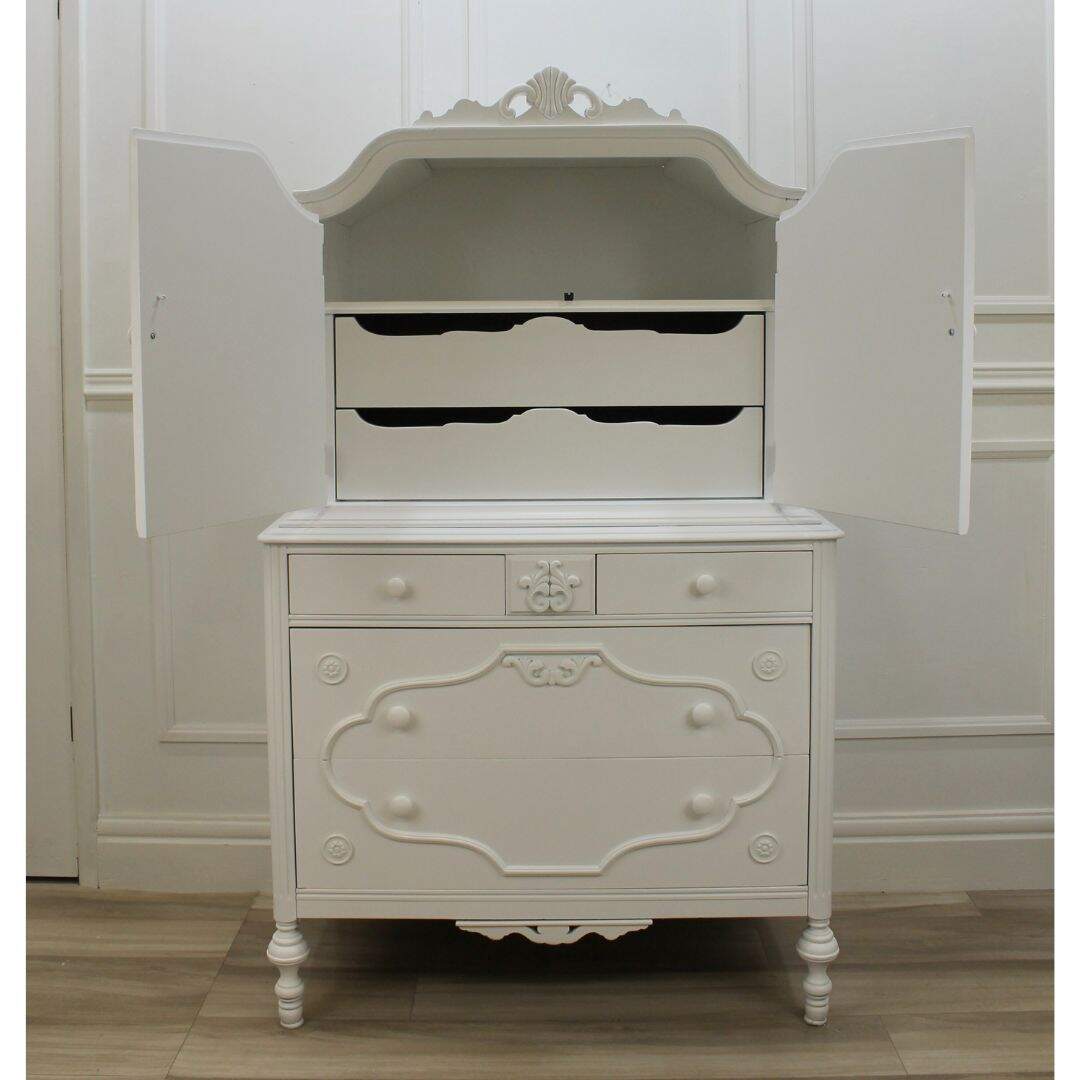 1940's Highboy dresser with doors and drawers