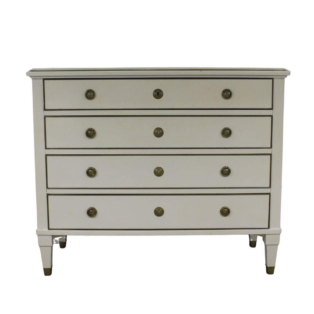 4 drawer dresser/desk with brass accents, unpainted