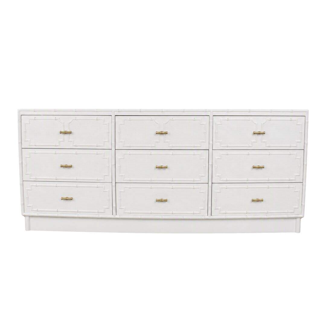faux bamboo 9 drawer dresser