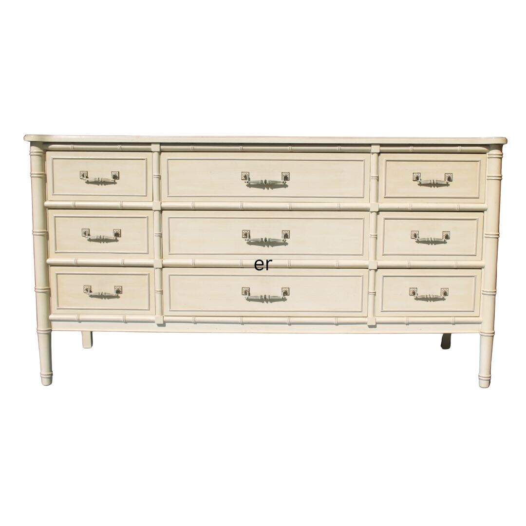 Henry Link faux bamboo 9 drawer dresser, unpainted
