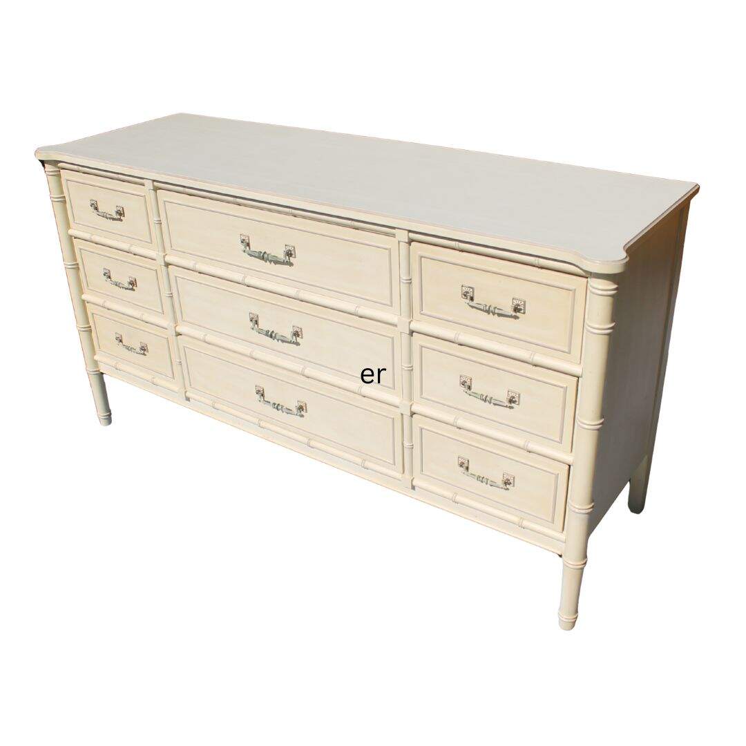 Henry Link faux bamboo 9 drawer dresser, unpainted