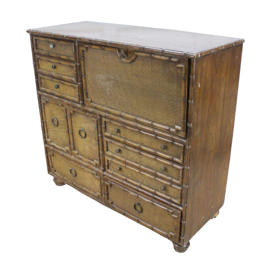 Faux bamboo cabinet, unpainted